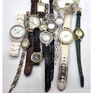 Lot Of 12 Vintage & Modern   Watches Assorted Brands & Styles For Parts Or Repai